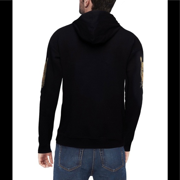 Heads And Tails double tiger rhinestones hoodie